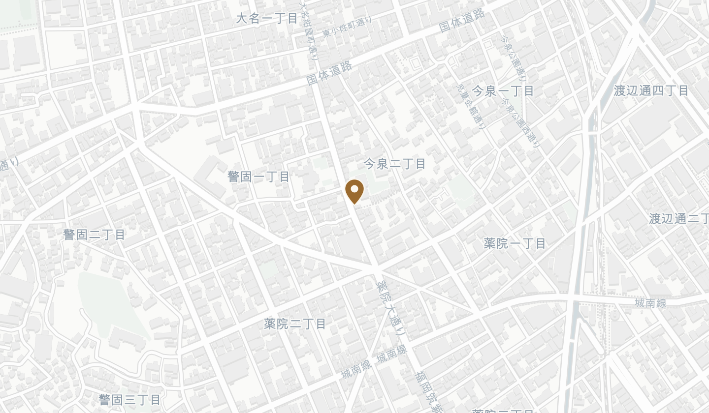 博多天ぷら ながおか 本店の位置を示した地図